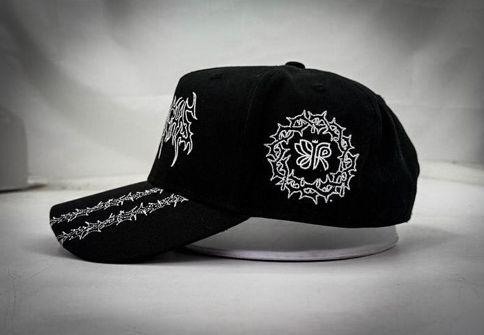 "RESILIENCE MONARCHS" 5 PANEL SNAPBACK HAT IN BLACK