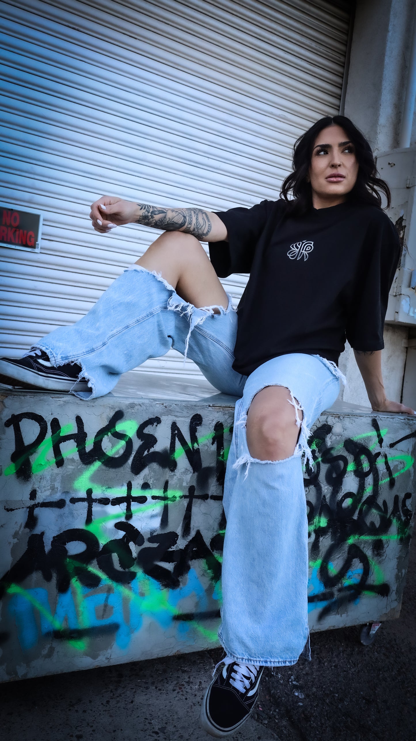 SAD BOYS SMILE AGAIN - OVERSIZE TEE  (BLACK)