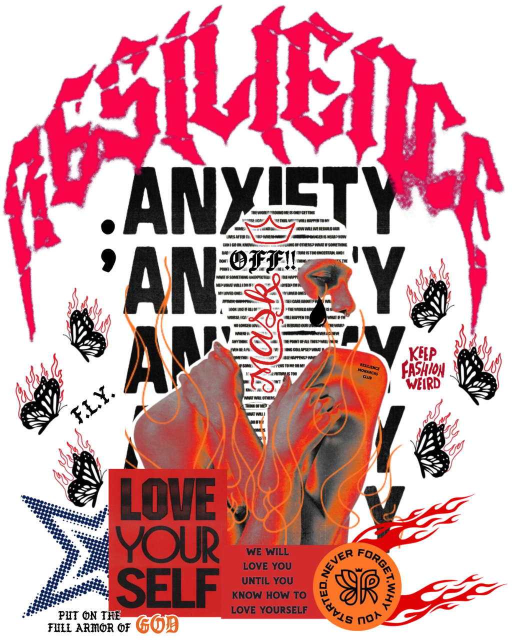 ANXIETY- “WHITE OVERSIZE TEE”