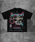 "NEVER BACK DOWN" - Black oversized Graphic Tee