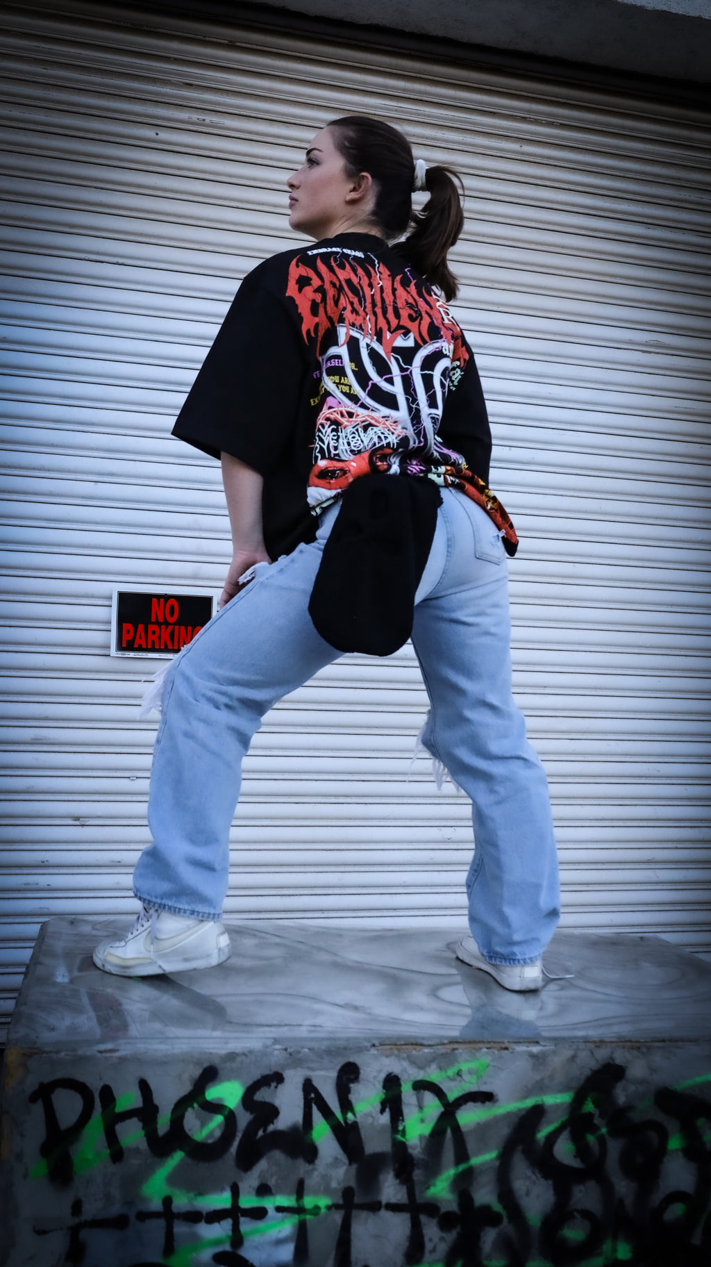 SAD BOYS SMILE AGAIN - OVERSIZE TEE  (BLACK)