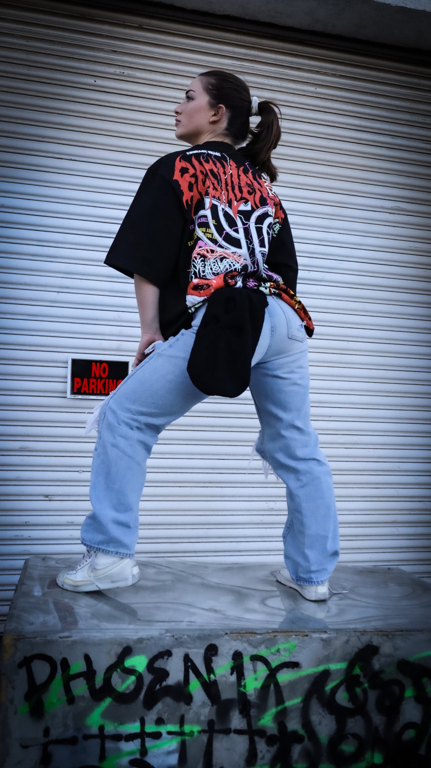 SAD BOYS SMILE AGAIN - OVERSIZE TEE  (BLACK)