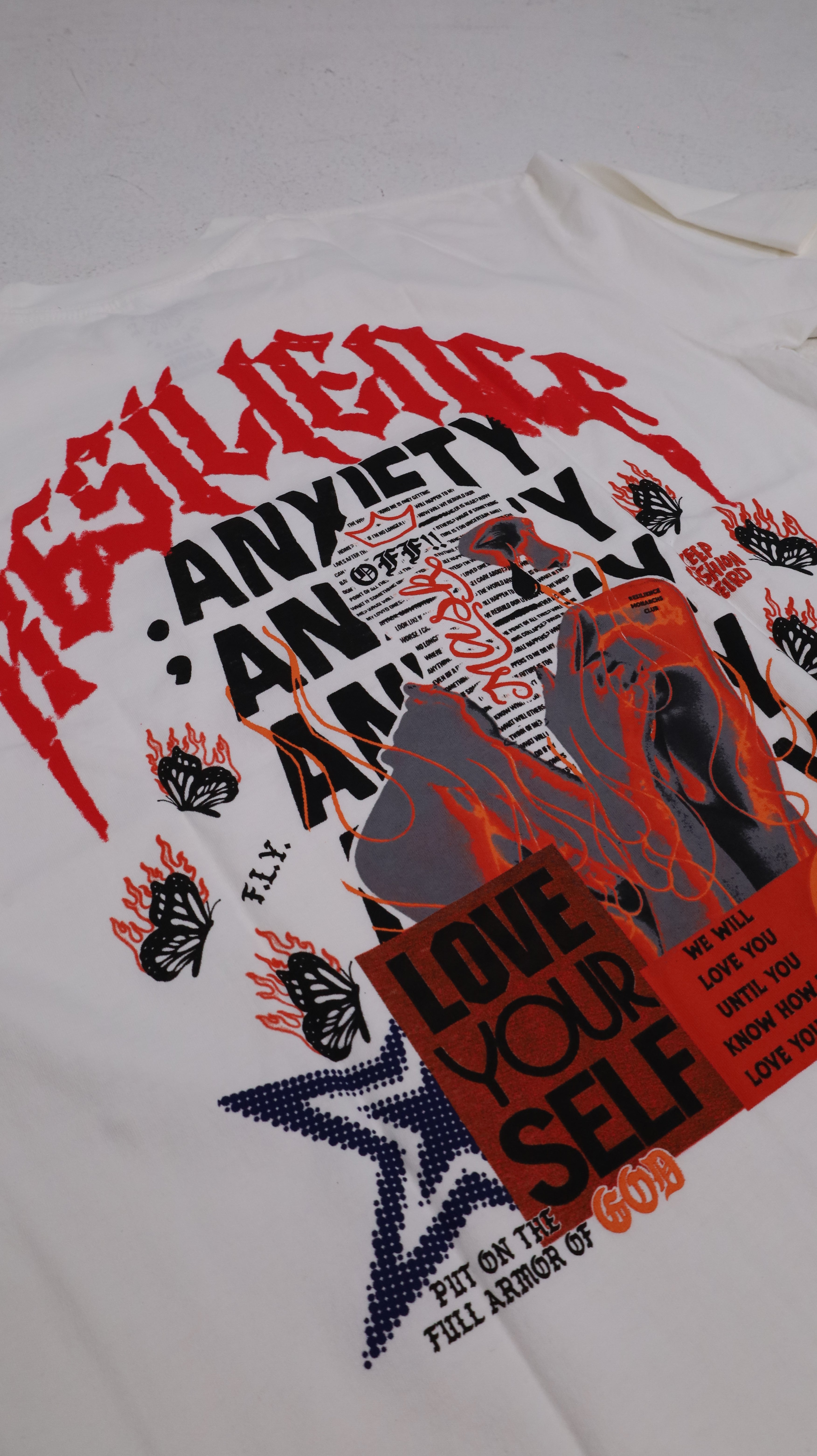 ANXIETY- “WHITE OVERSIZE TEE”
