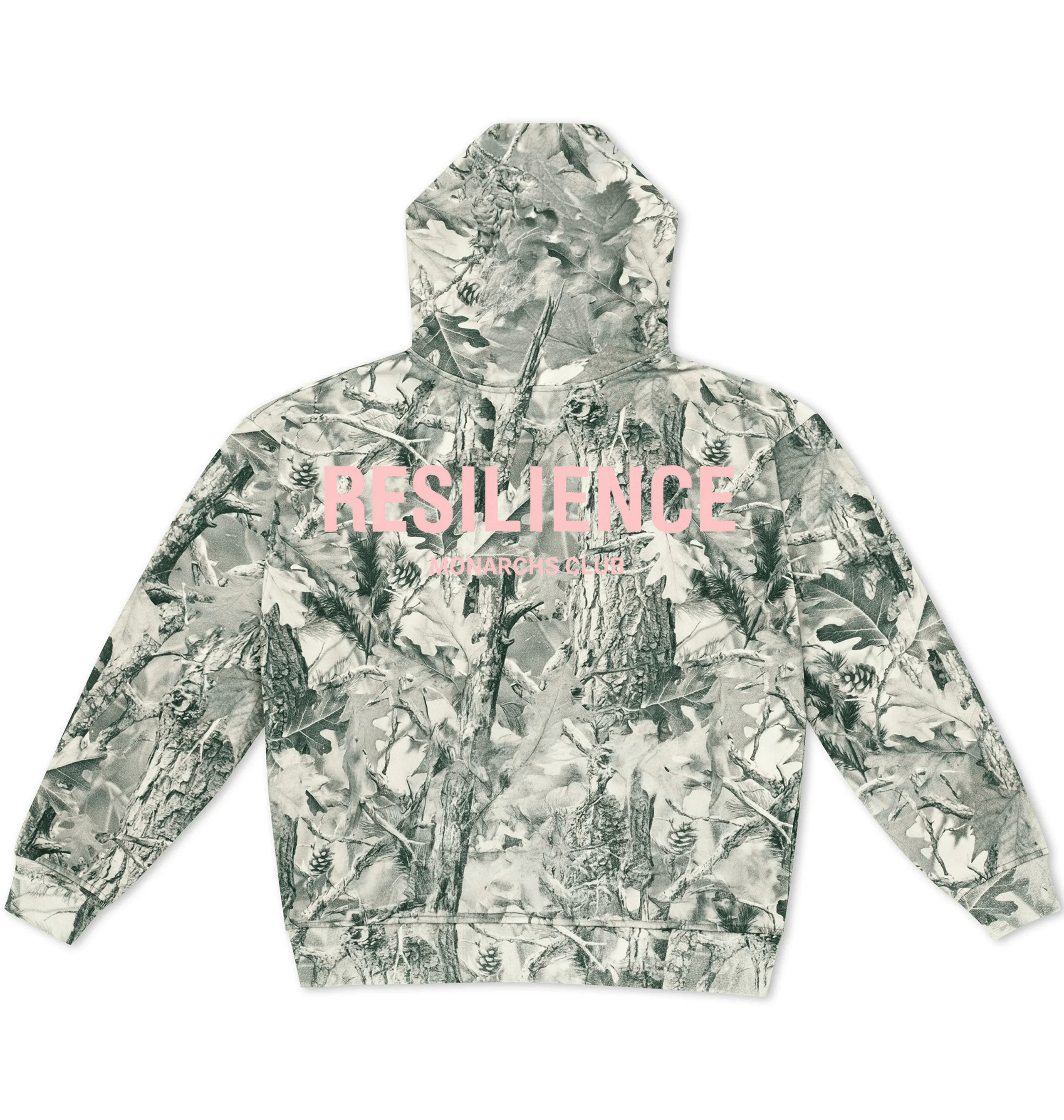 Vintage Grey Wood Camo Printed Hoody Back