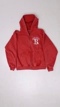 FAITH OVER FEAR - RED ZIP UP (W AMERICA PATCH)