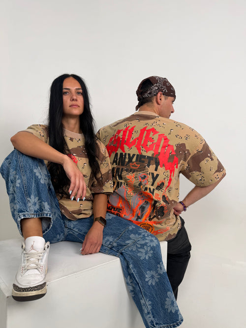 ANXIETY- “DESERT CAMO OVERSIZE TEE”