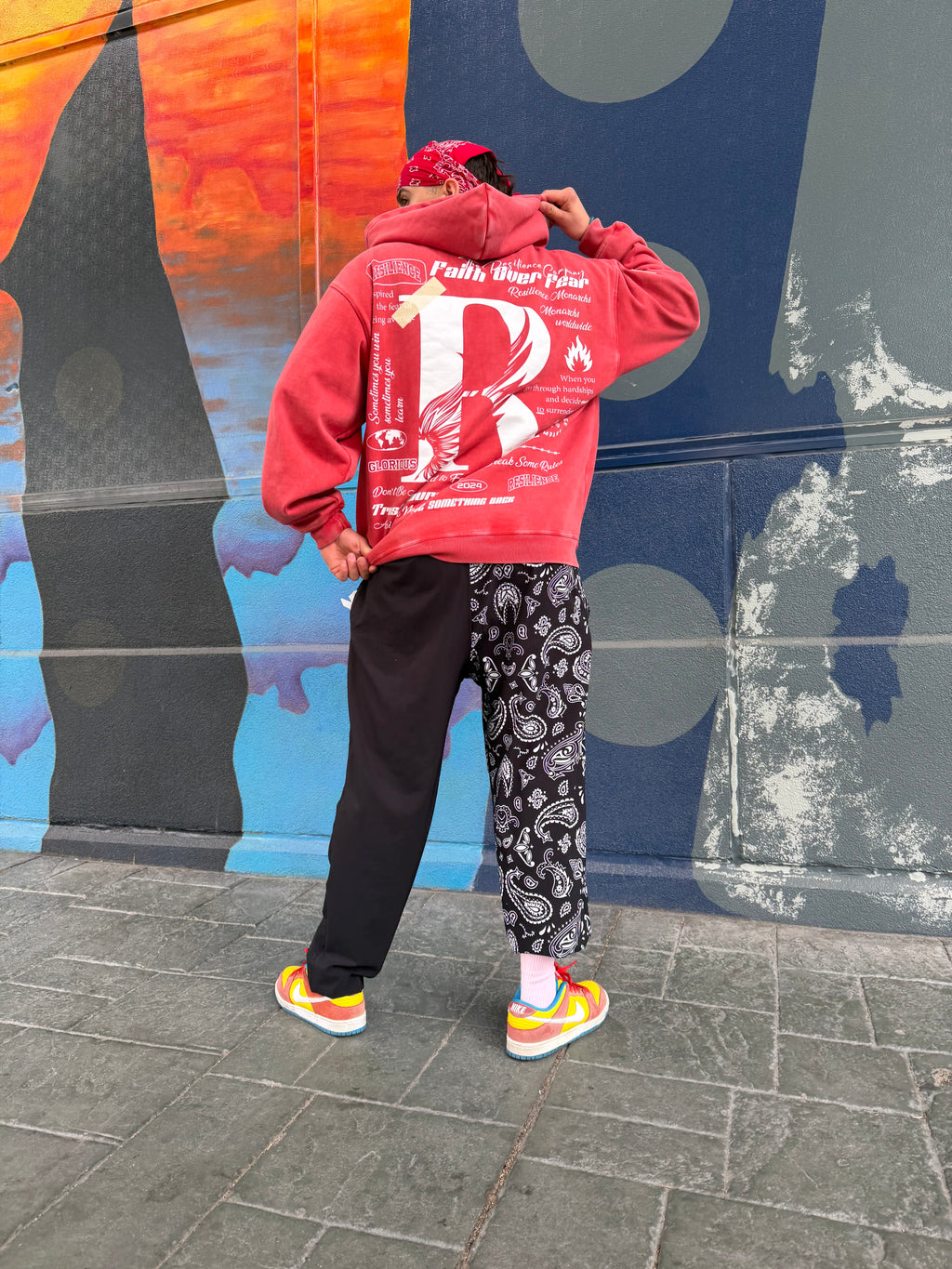 FAITH OVER FEAR - RED ZIP UP (W AMERICA PATCH)