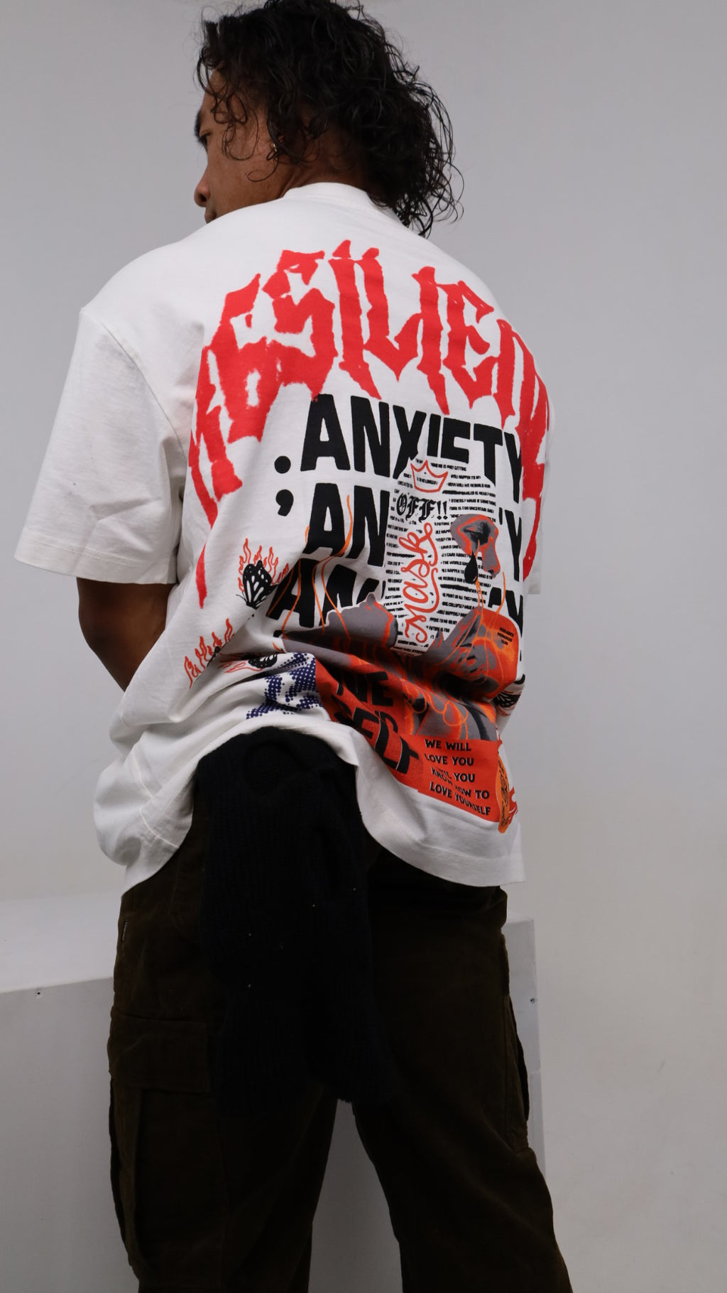 ANXIETY- “WHITE OVERSIZE TEE”