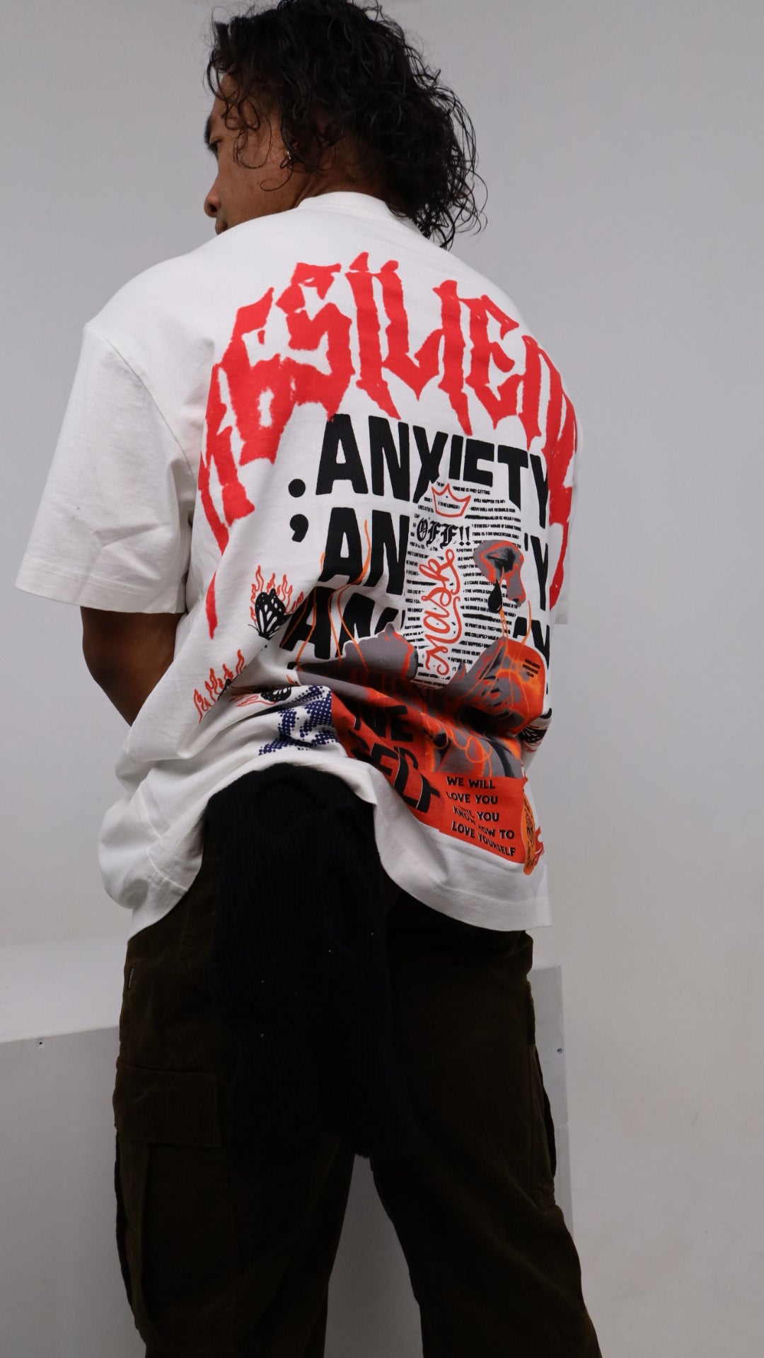 ANXIETY- “WHITE OVERSIZE TEE”