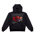 Jet Black Printed Hoody Front