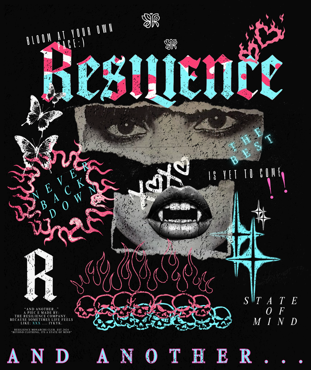"NEVER BACK DOWN" - Black oversized Graphic Tee