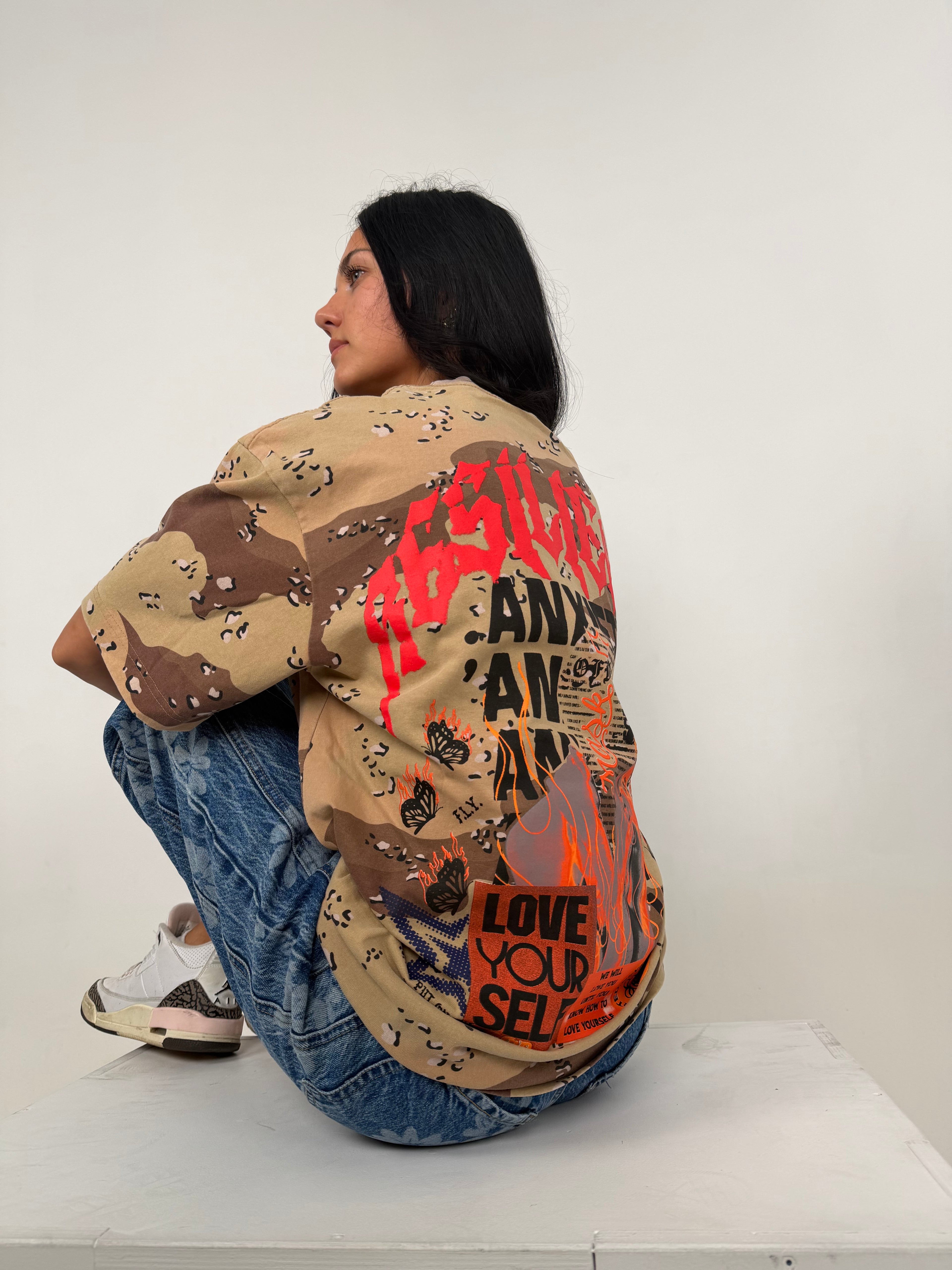 ANXIETY- “DESERT CAMO OVERSIZE TEE”