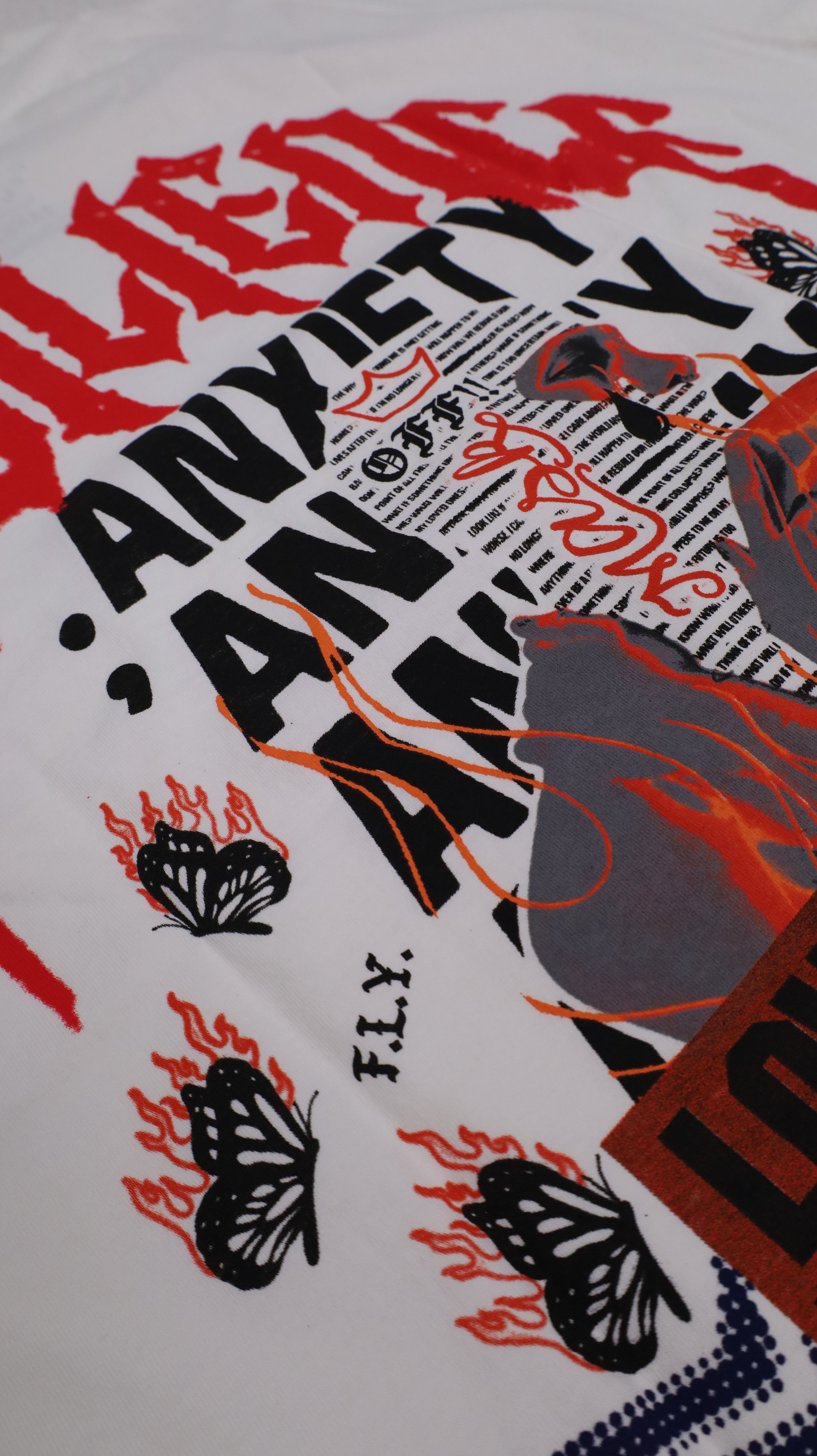 ANXIETY- “WHITE OVERSIZE TEE”