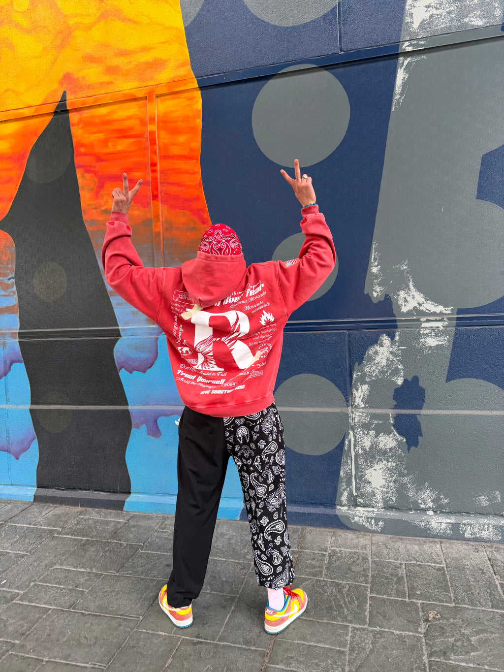 FAITH OVER FEAR - RED ZIP UP (W AMERICA PATCH)