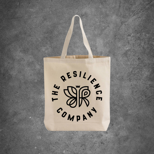 RESILIENCE- LARGE CANVAS TOTE BAG (BADGE LOGO)