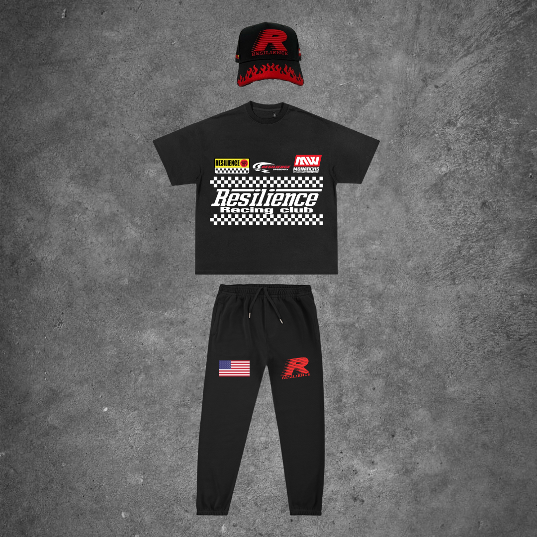 "MIRACLE MILE" BUNDLE (BLACK TEE + SWEATS)