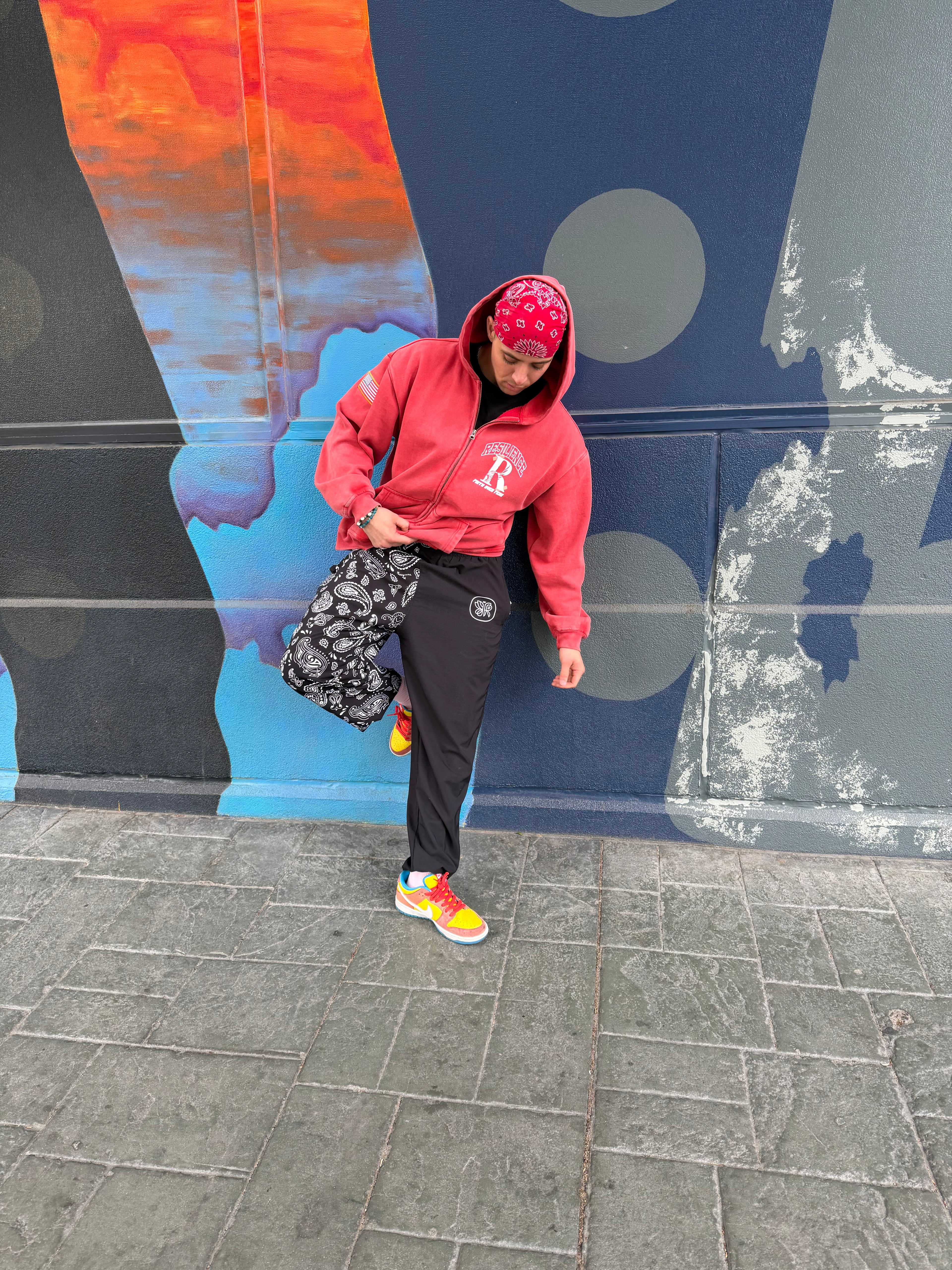 FAITH OVER FEAR - RED ZIP UP (W AMERICA PATCH)