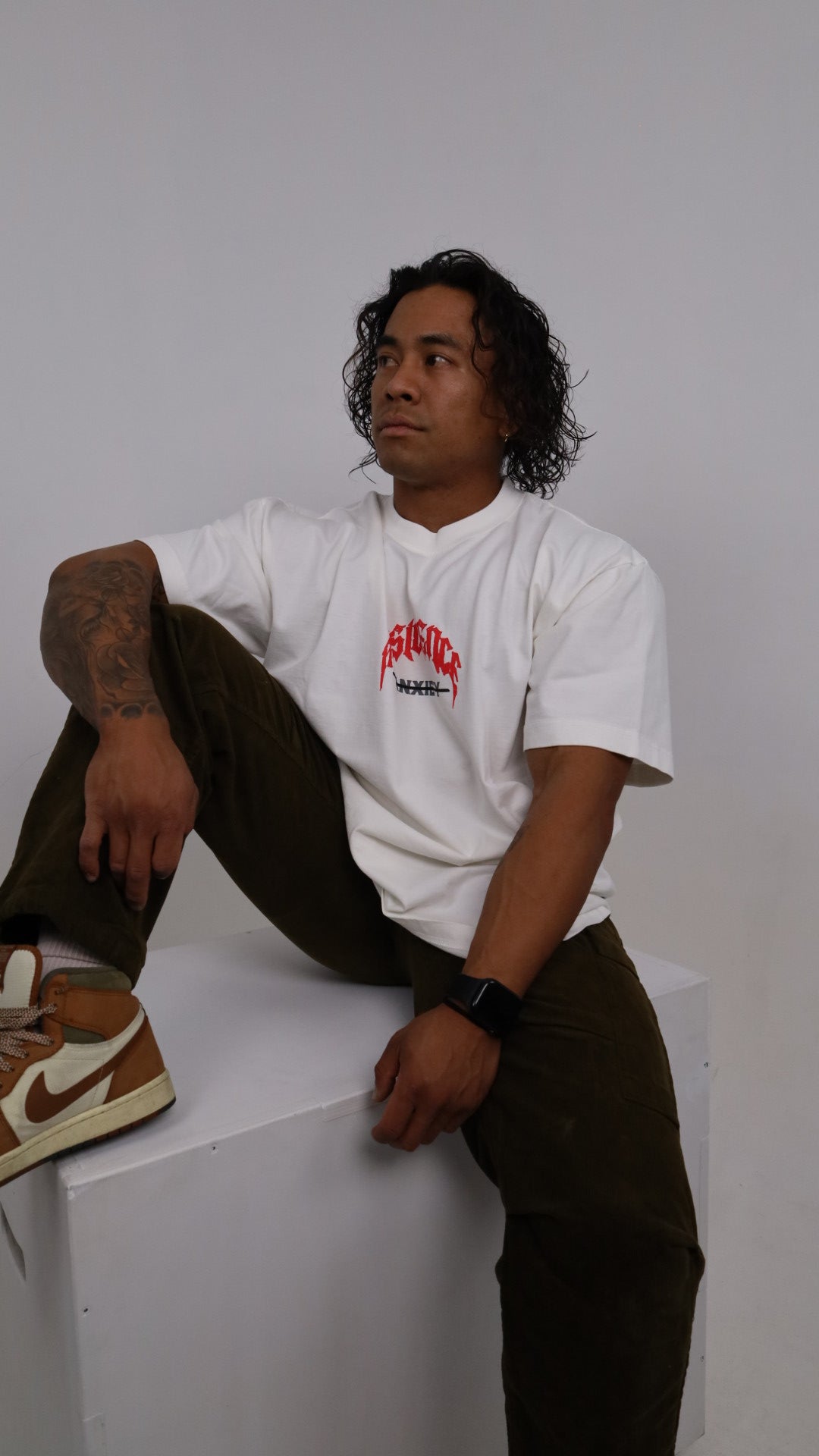 ANXIETY- “WHITE OVERSIZE TEE”
