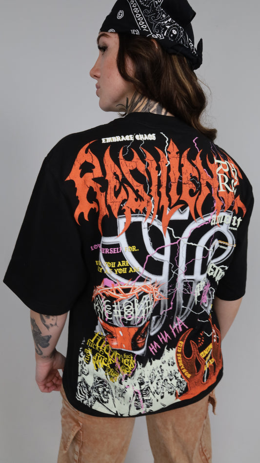 SAD BOYS SMILE AGAIN - OVERSIZE TEE  (BLACK)