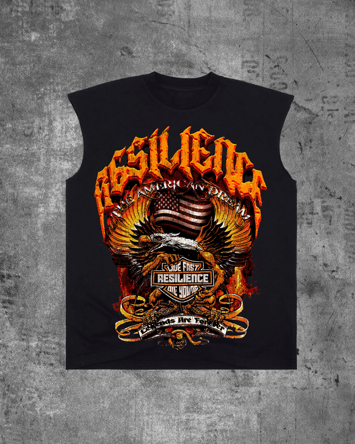 LIVE FAST CUTOFF TEE- BLACK
