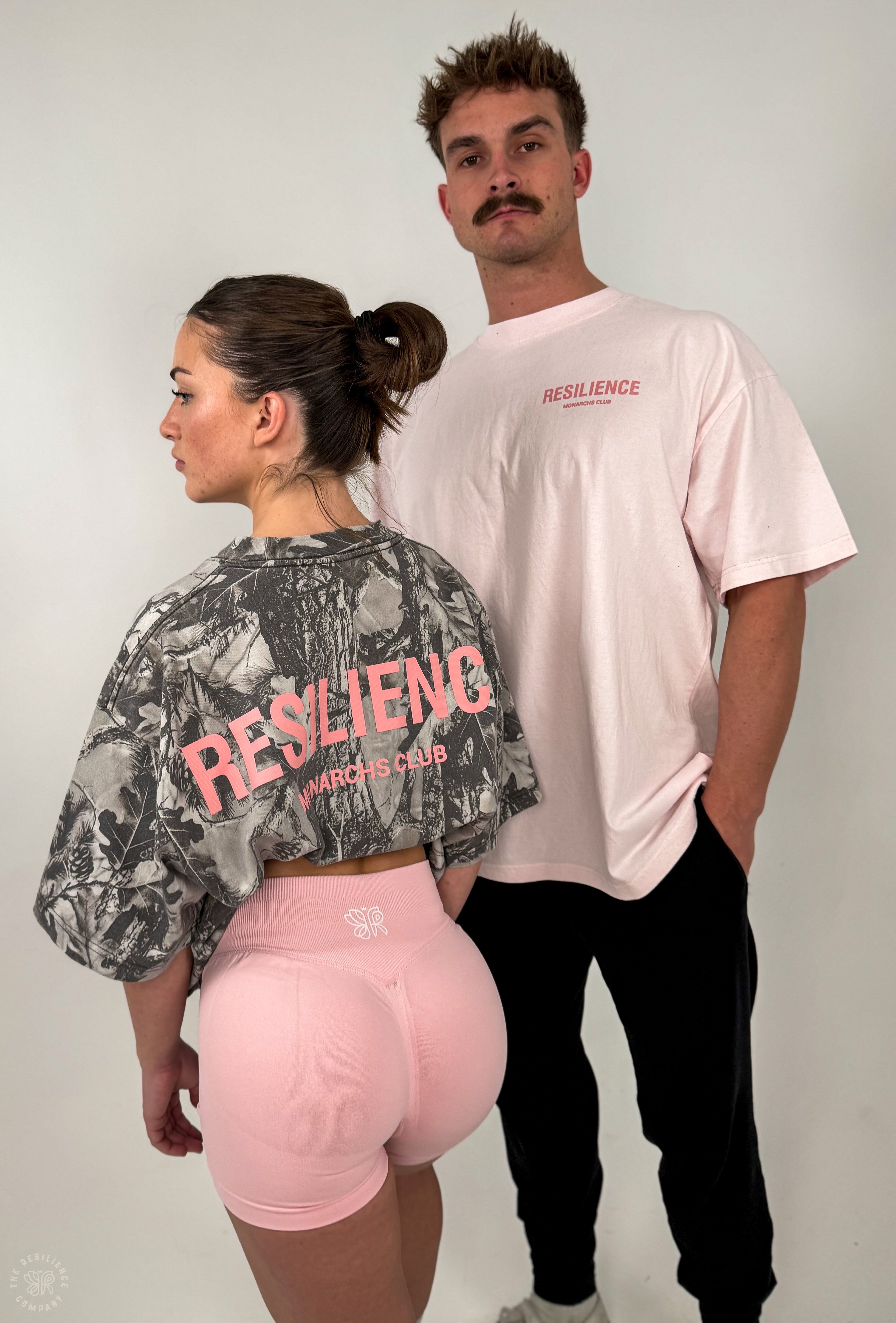 Monarchs Club -  Oversized Tee | Vintage Tree Camo/ PINK