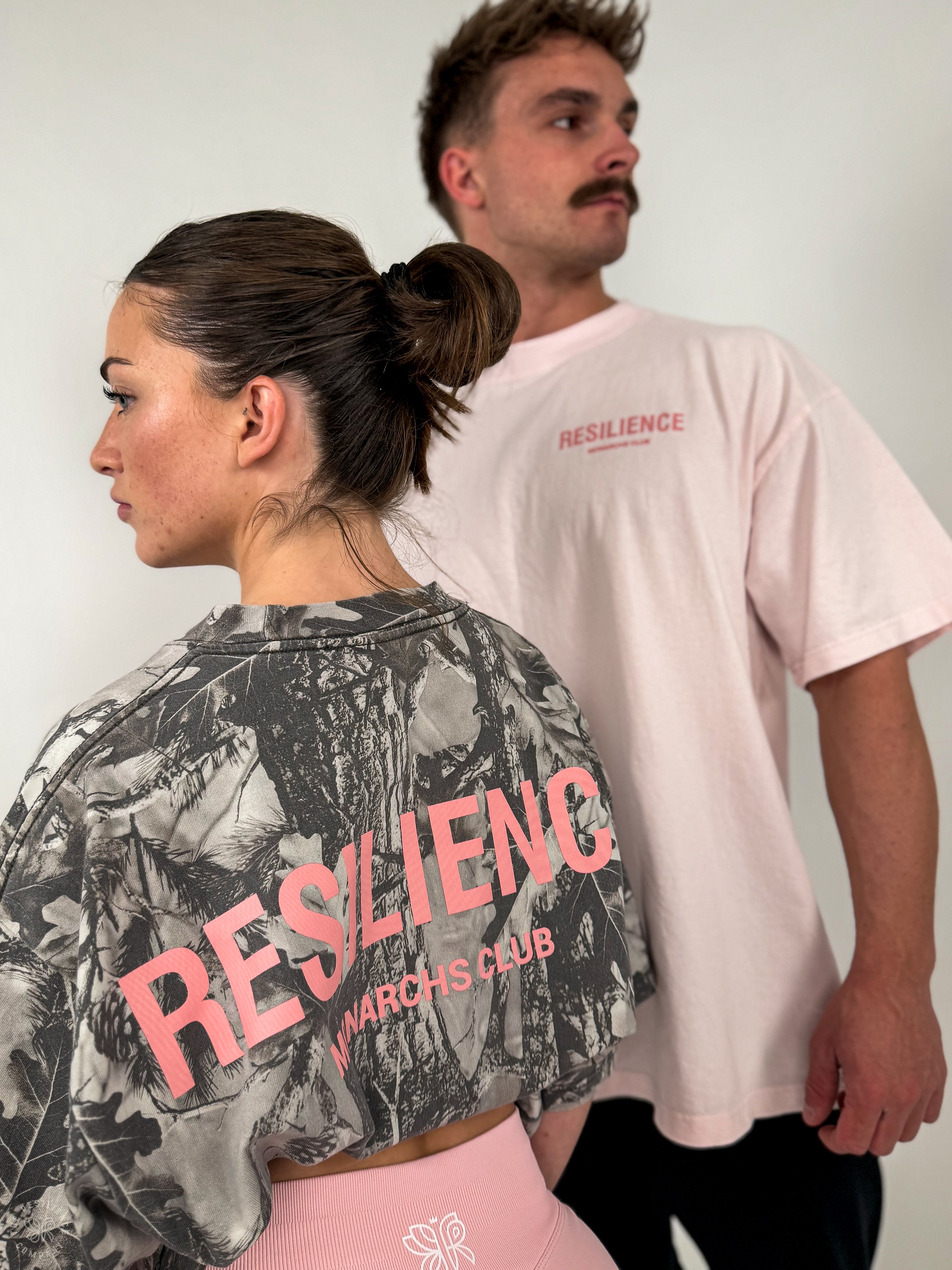 Monarchs Club -  Oversized Tee | Vintage Tree Camo/ PINK
