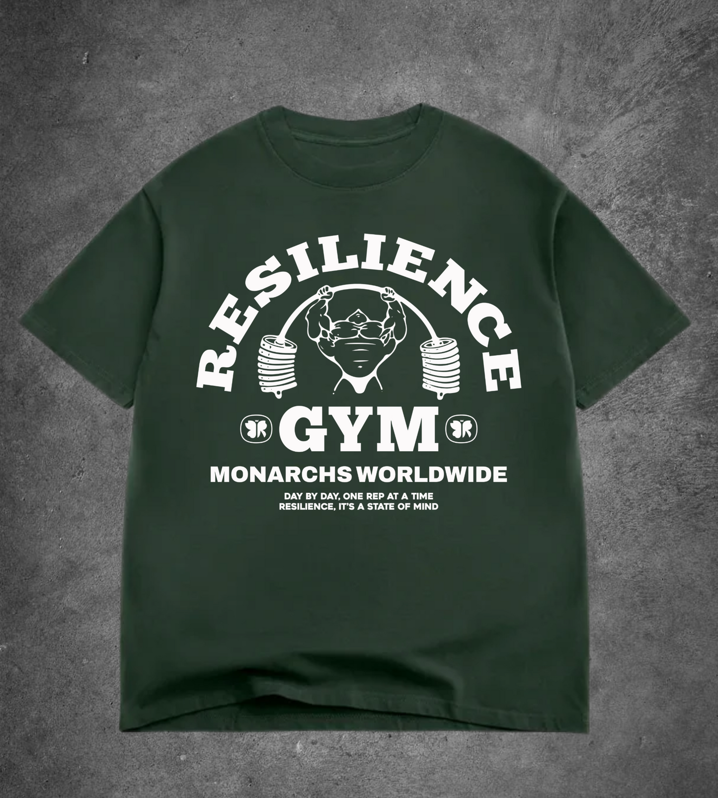 RESILIENCE GYM- OVERSIZED TEE (FOREST GREEN)