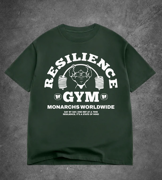 RESILIENCE GYM- OVERSIZED TEE (FOREST GREEN)