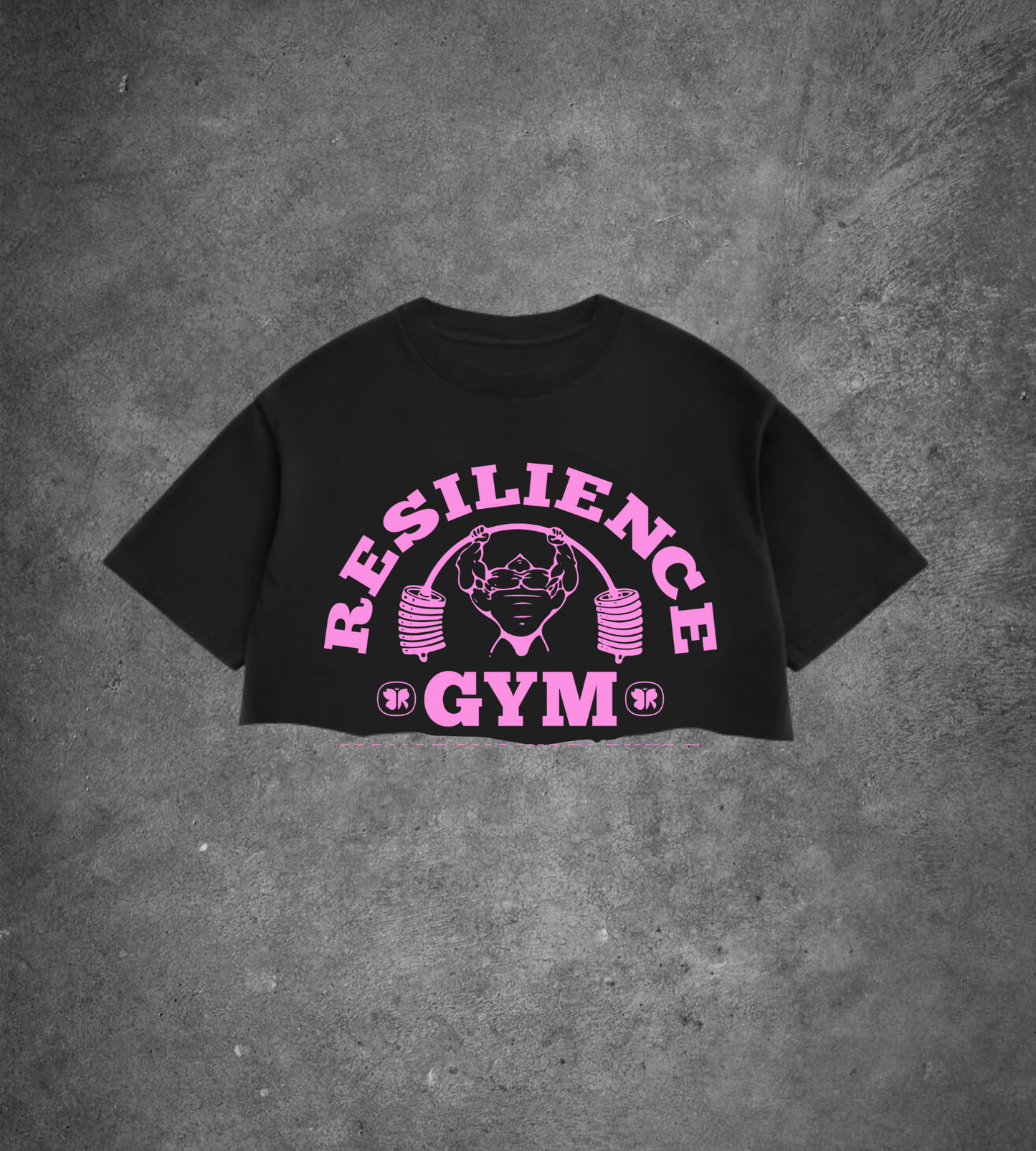 RESILIENCE GYM- WOMENS CROP (BLACK)
