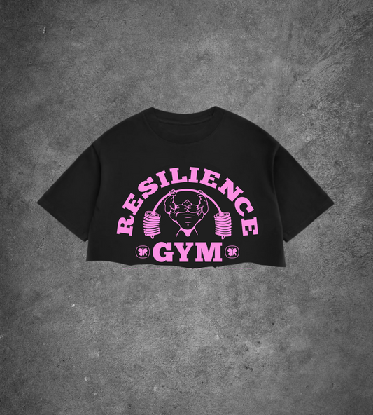 RESILIENCE GYM- WOMENS CROP (BLACK)