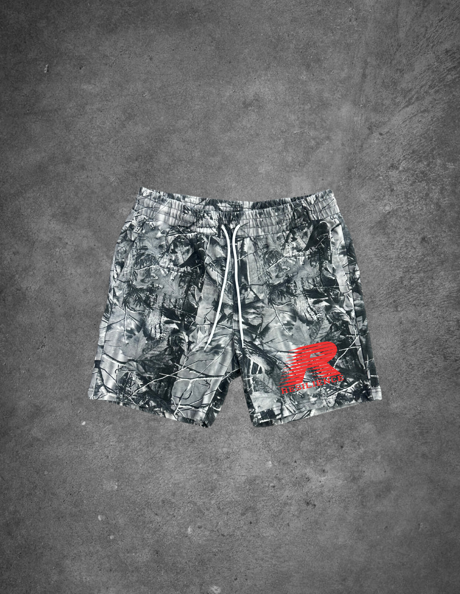 RESILIENCE RACING - VINTAGE TREE CAMO SHORTS (FRENCH TERRY)