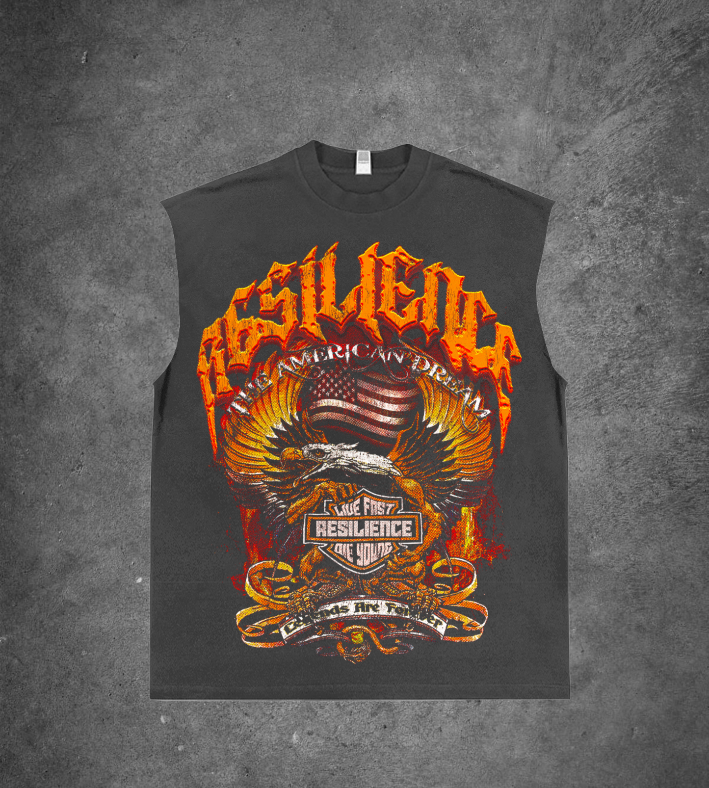 "Live Fast" -CUT OFF (VINTAGE BLACK)