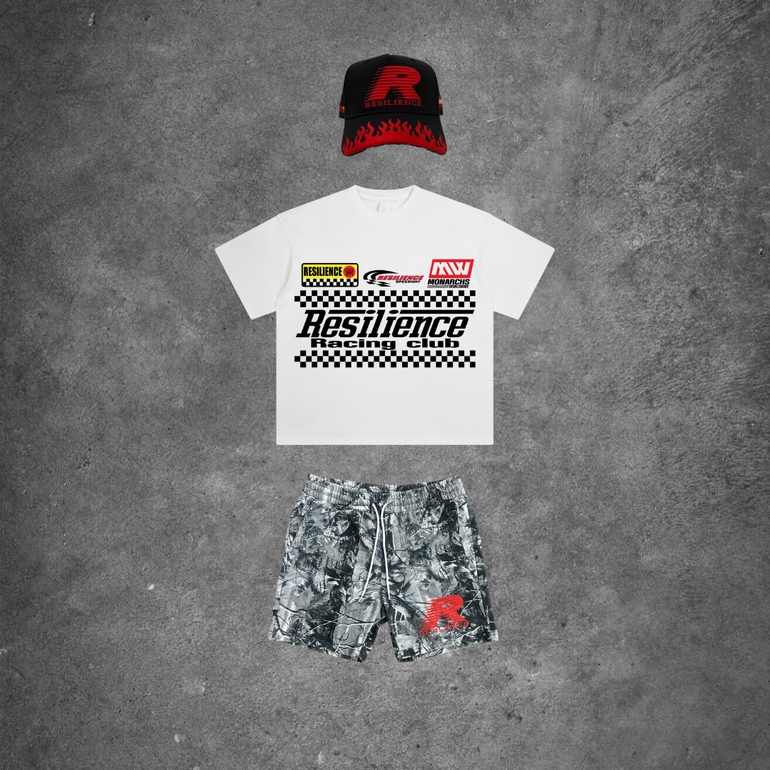 "MIRACLE MILE" BUNDLE (WHITE TEE + SHORTS)
