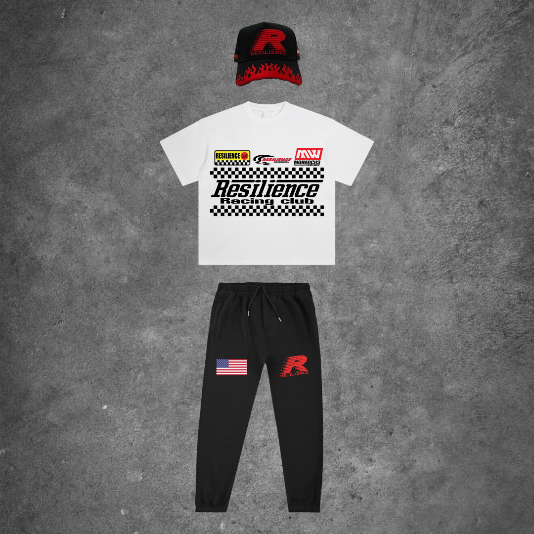 "MIRACLE MILE" BUNDLE (WHITE TEE + SWEATS)