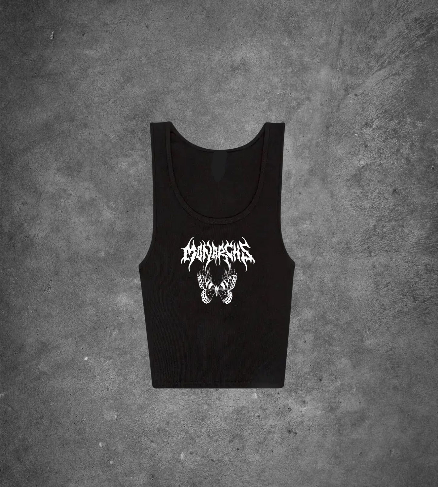 WOMENS CROP TANK- (BLACK)