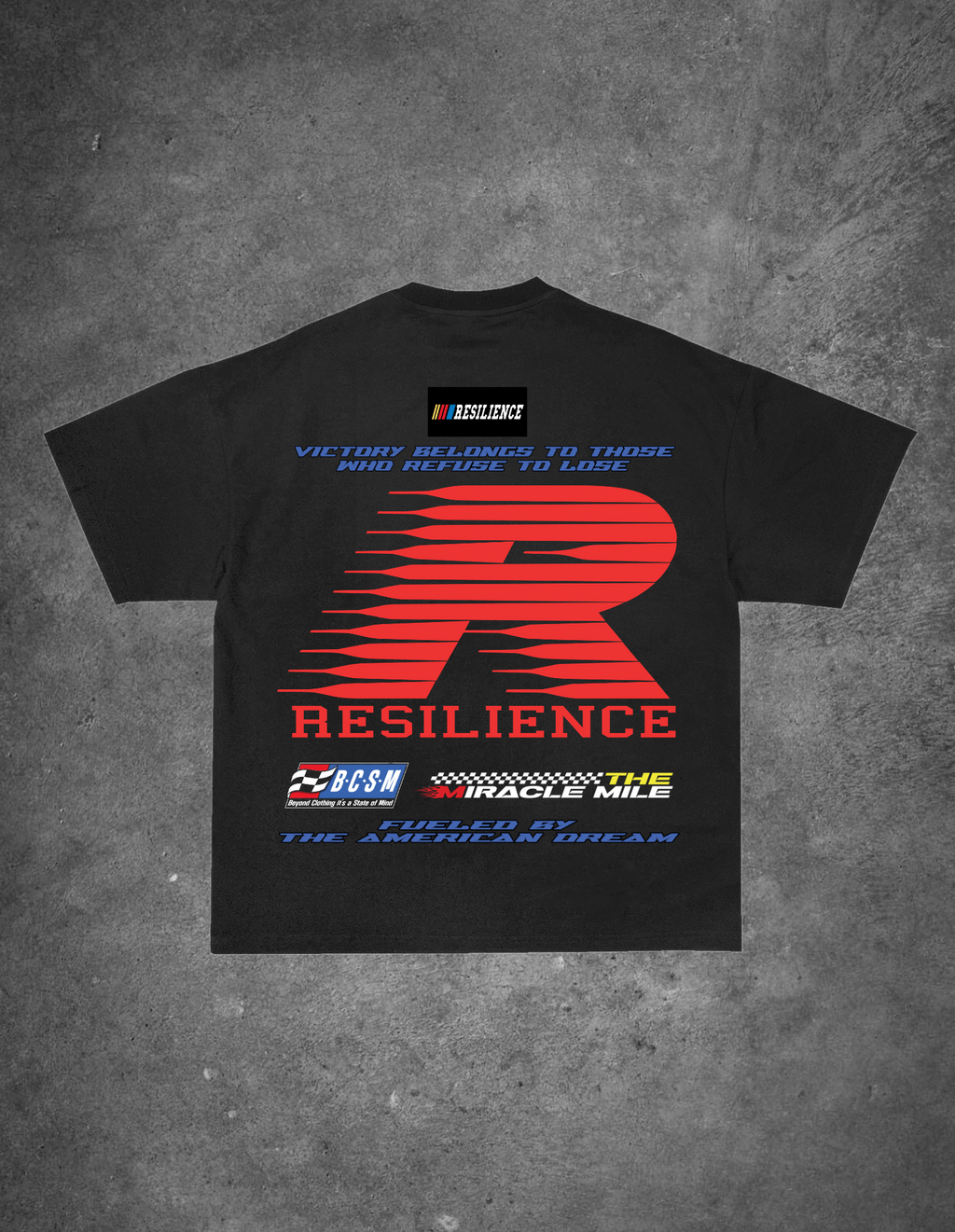 "MIRACLE MILE" - OVERSIZED TEE (BLACK)