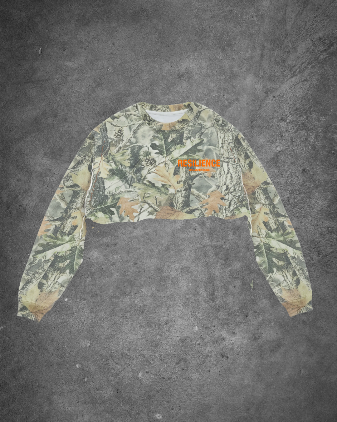 Monarchs Club - Green Tree Camo Crop Top (ORANGE) *RARE 12 TOTAL MADE*