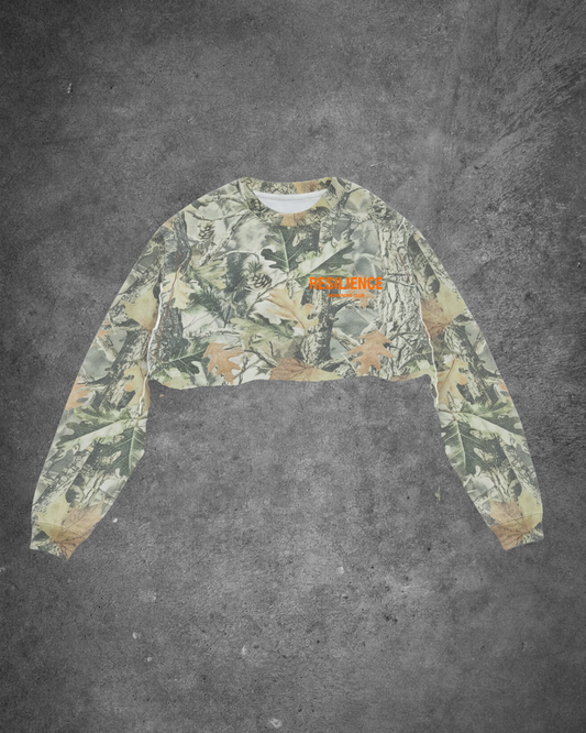 Monarchs Club - Green Tree Camo Crop Top (ORANGE) *RARE 12 TOTAL MADE*