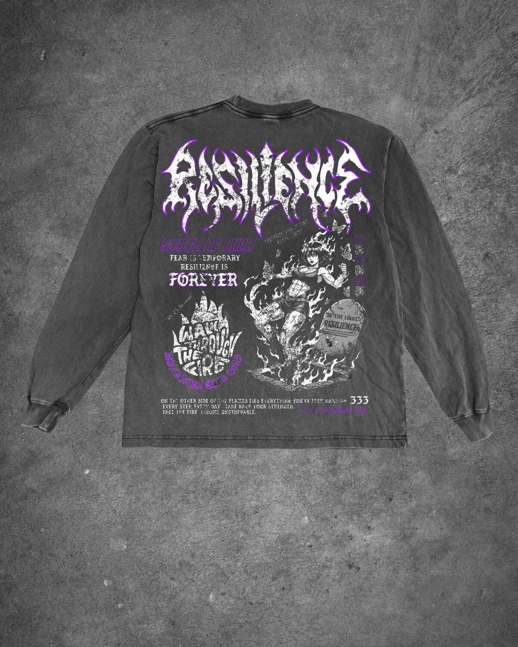 WALK THROUGH FIRE - LONGSLEEVE (VINTAGE BLACK)