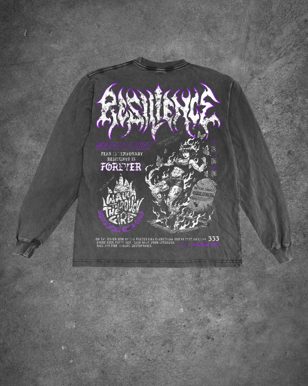 WALK THROUGH FIRE - LONGSLEEVE (VINTAGE BLACK)