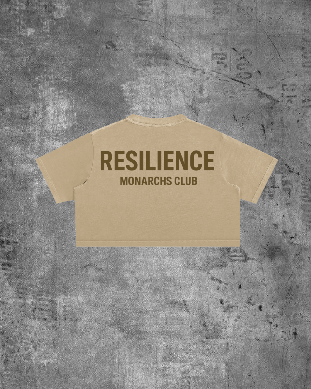 MONARCHS CLUB- WOMENS CROP (KHAKI/ BROWN)