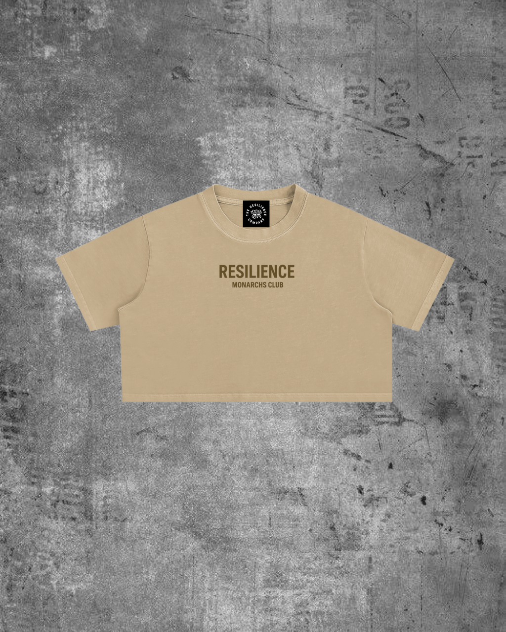MONARCHS CLUB- WOMENS CROP (KHAKI/ BROWN)