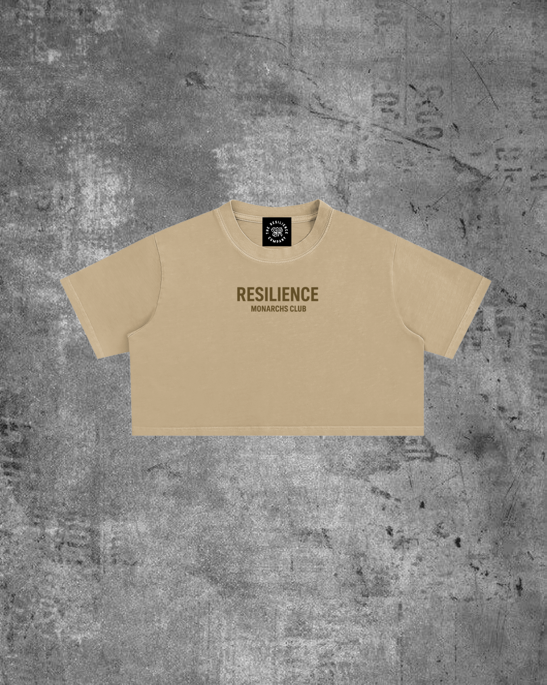 MONARCHS CLUB- WOMENS CROP (KHAKI/ BROWN)
