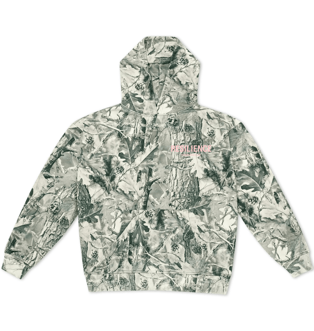 Vintage Grey Wood Camo Printed Hoody Front