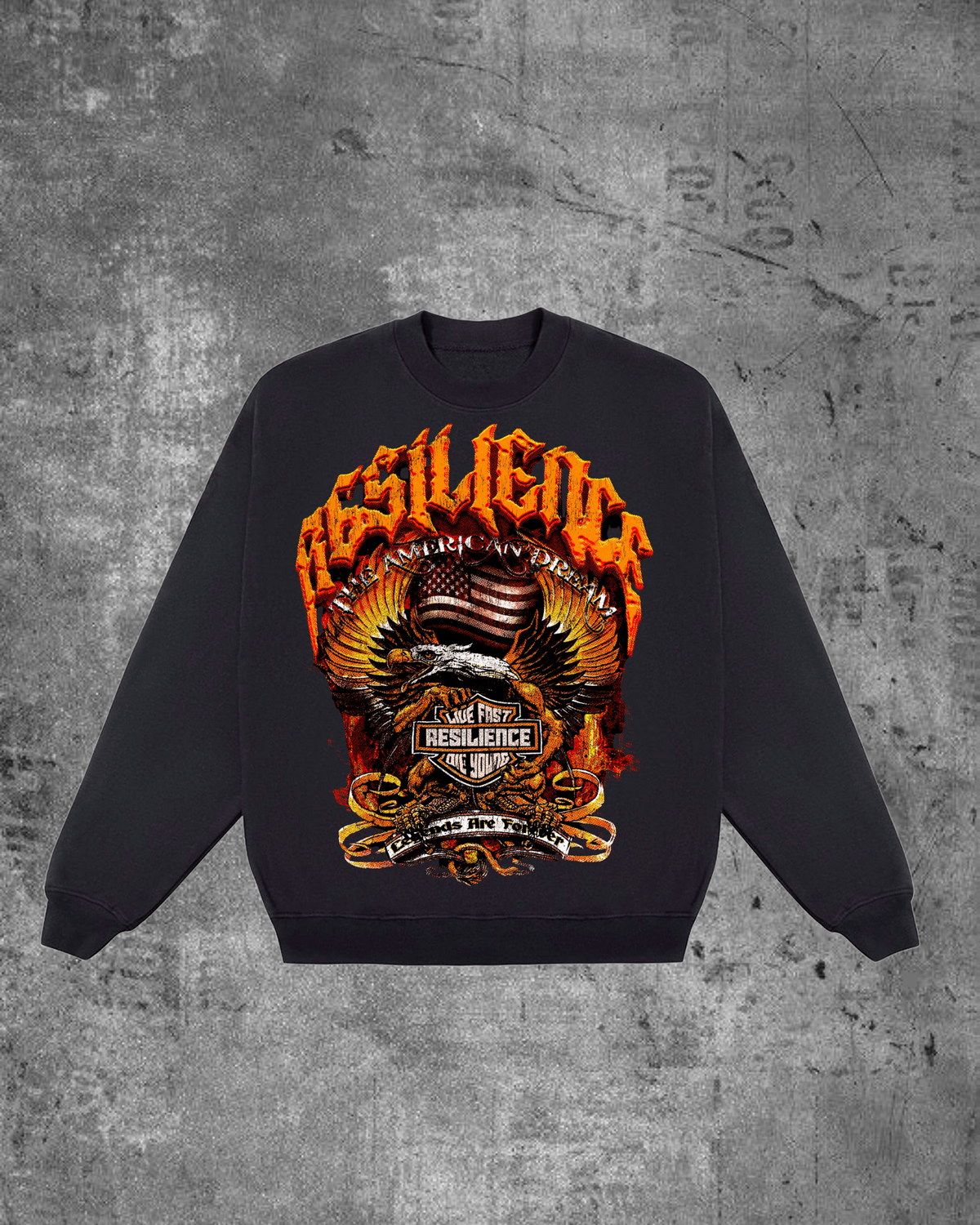 LIVE FAST CREWNECK -BLACK