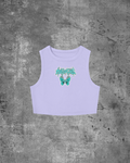 WOMENS BABY-CROP TANK (PURPLE/ TEAL)